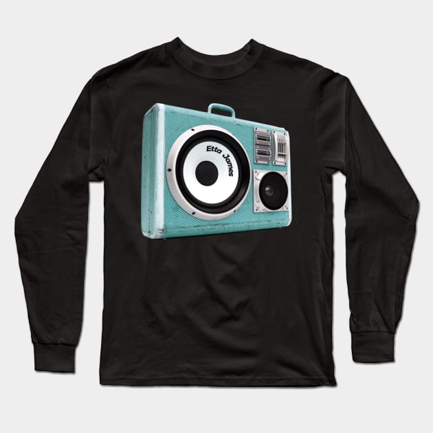 a radio 60s with sticker Etta James Long Sleeve T-Shirt by theStickMan_Official